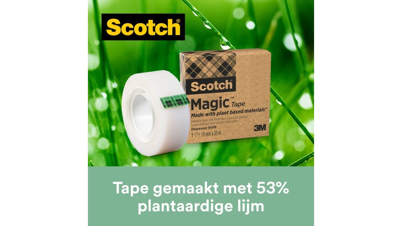 Plakband Scotch Magic 900 19mmx33m onzichtbaar mat 9 rollen
