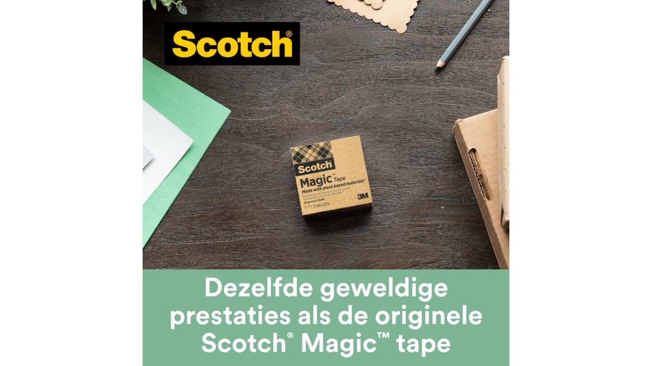 Plakband Scotch Magic 900 19mmx33m onzichtbaar mat 9 rollen
