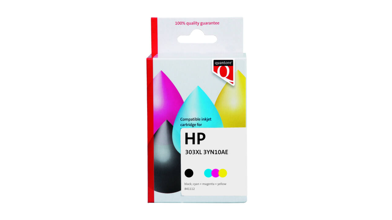 Inktcartridge Quantore alternatief tbv HP 3YN10AE 303XL zwart + 3 kleuren