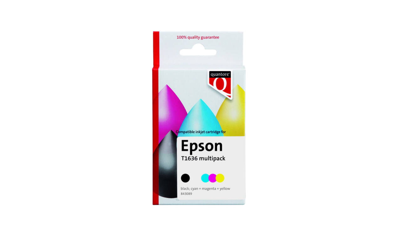 Inktcartridge Quantore alternatief tbv Epson 16XL T1636 zwart + 3 kleuren HC