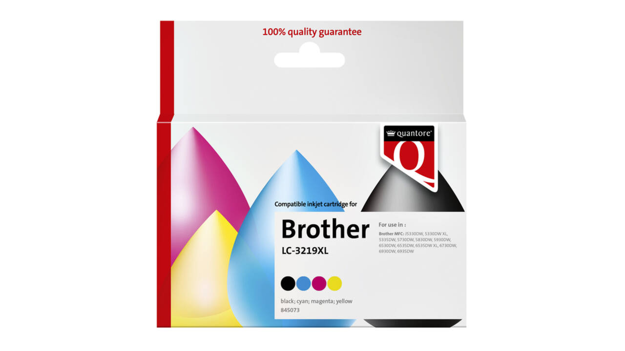 Inktcartridge Quantore alternatief tbv Brother LC-3219XL zwart + 3 kleuren
