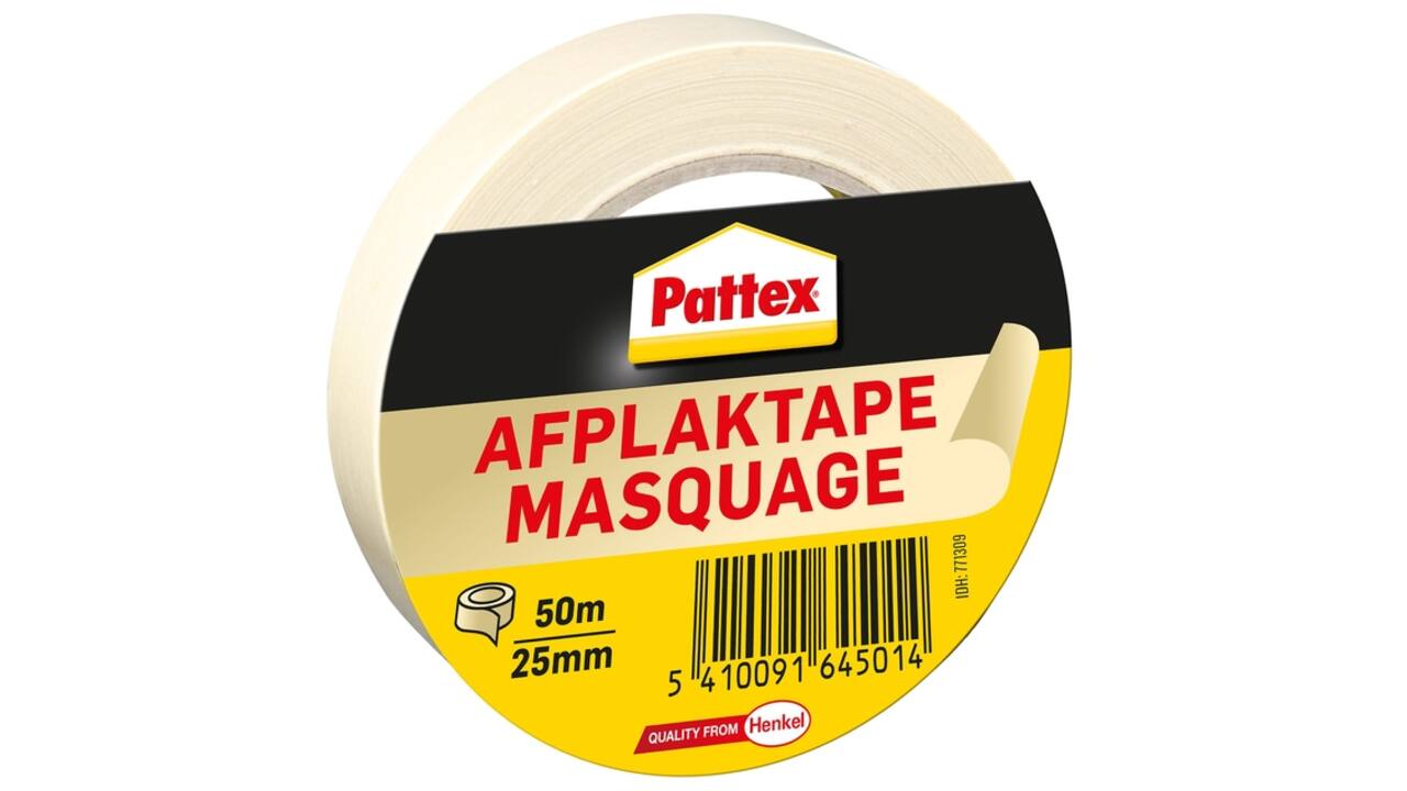 Afplaktape Pattex 25mmx50m creme
