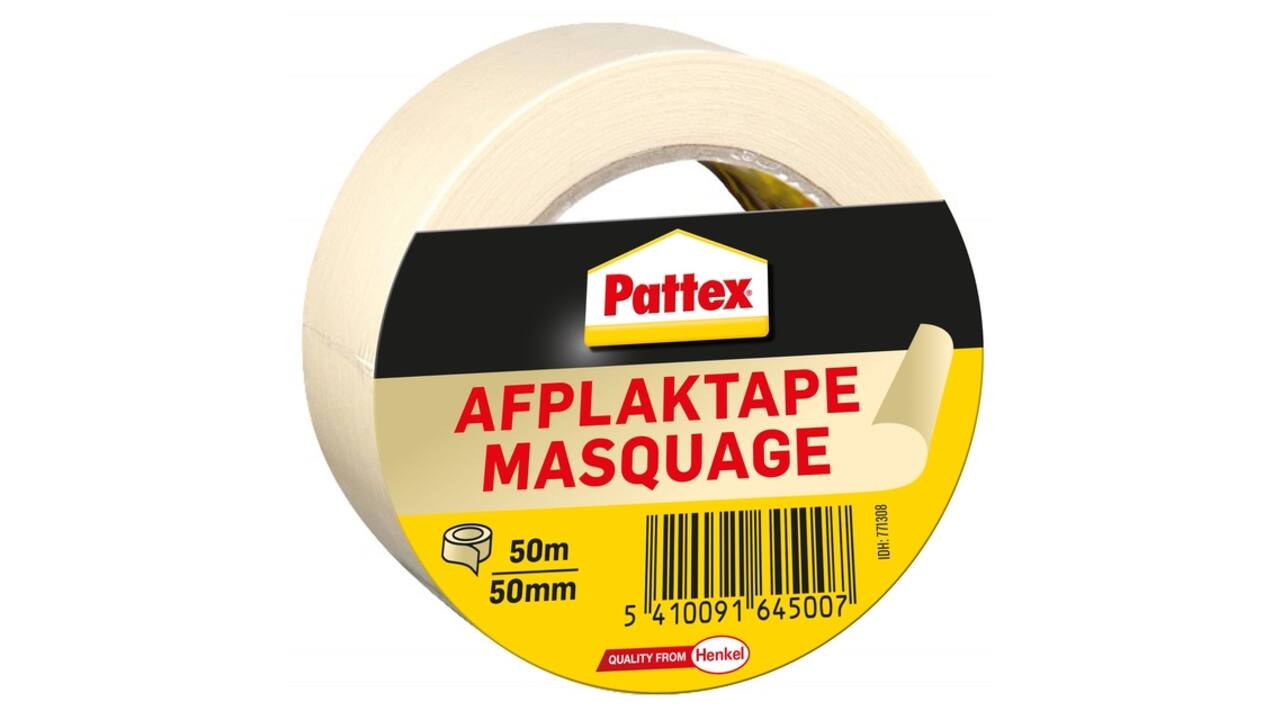 Afplaktape Pattex 50mmx50m creme