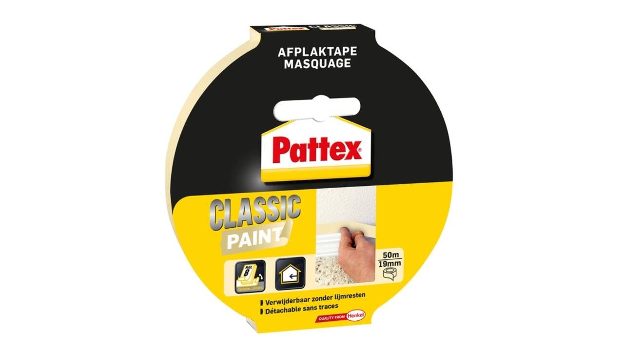 Afplaktape Pattex Classic 19mmx50m creme