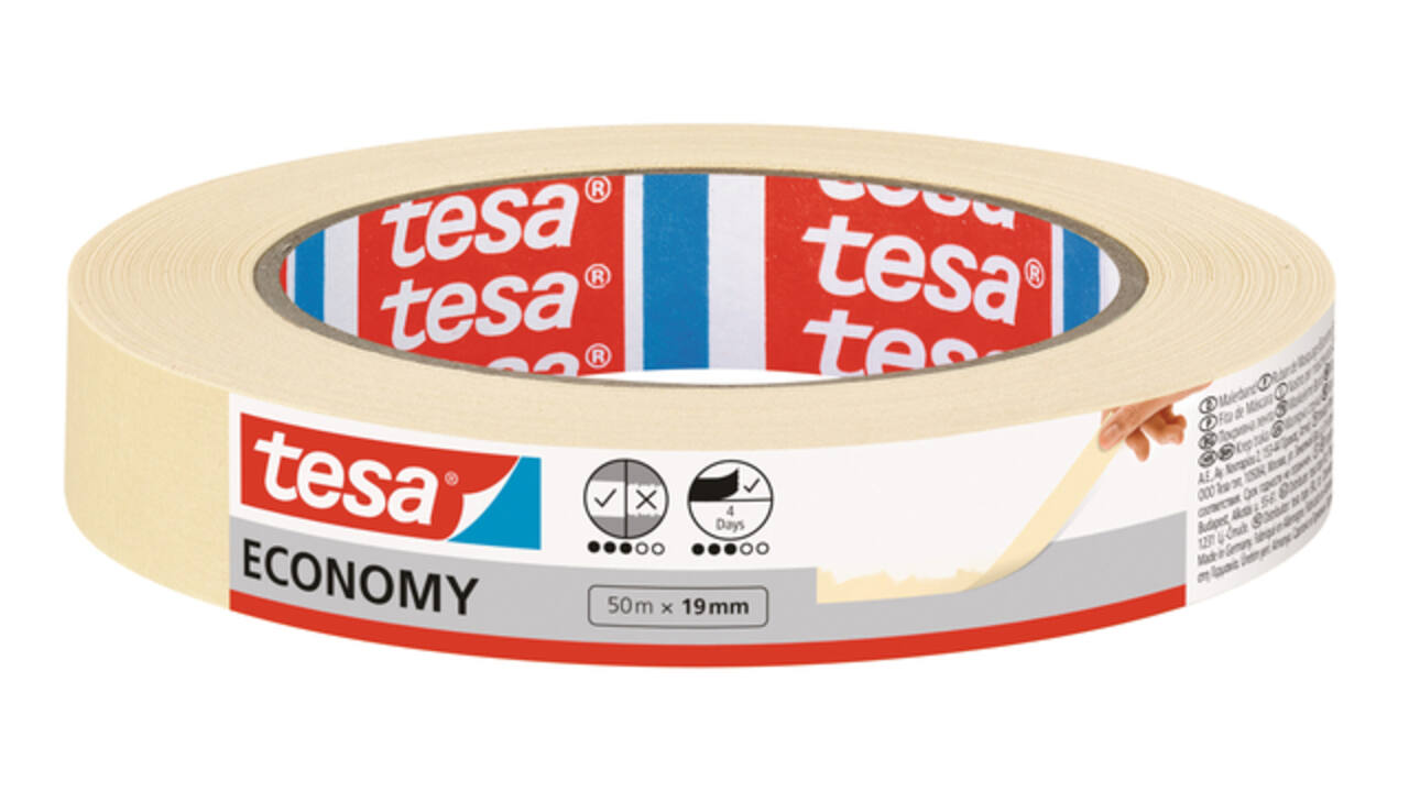 Afplaktape tesa®  Economy 50mx19mm geel