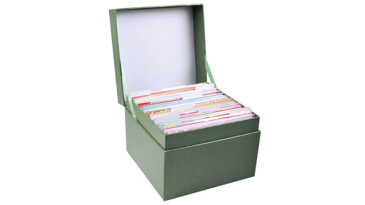 Wenskaartbox Paperclip inclusief 75 wenskaarten