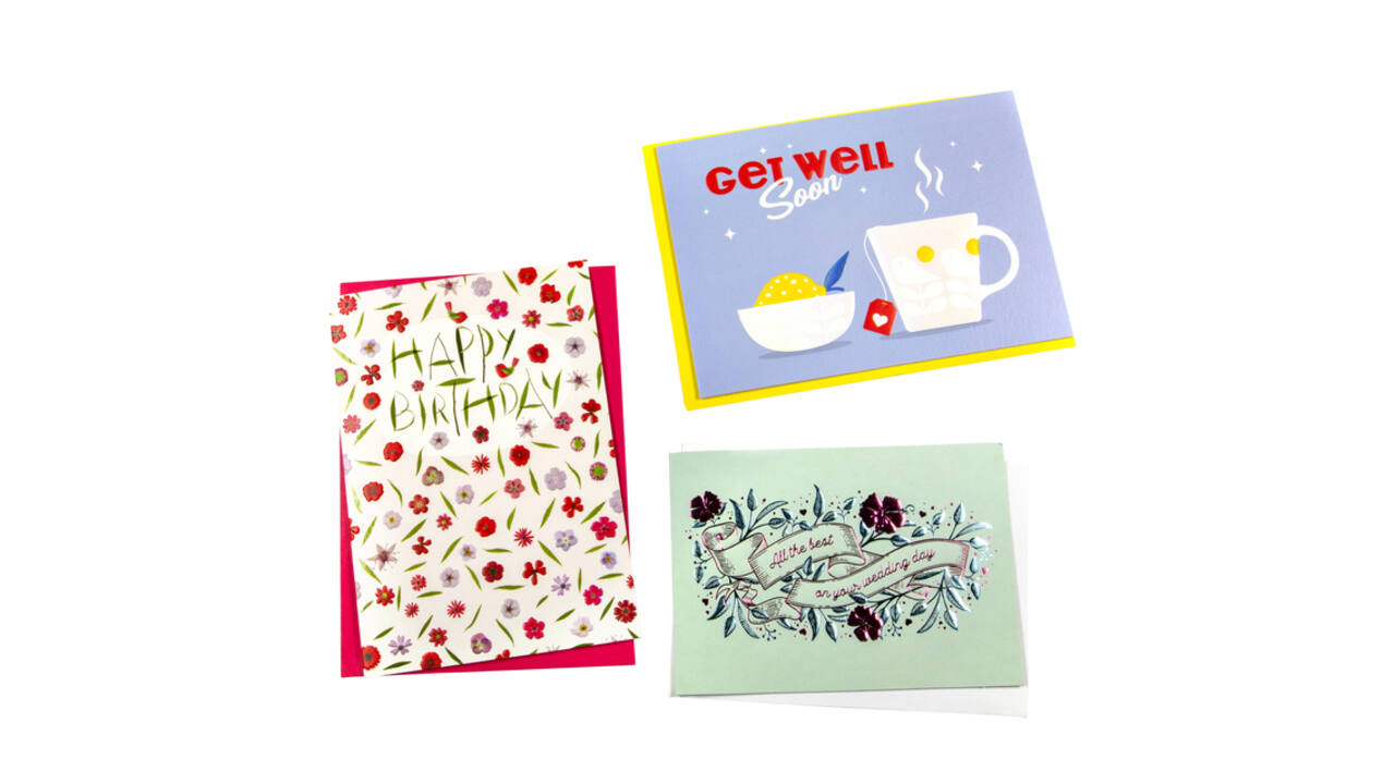 Wenskaart Paperclip diversen engelstalig navulset à 6 stuks
