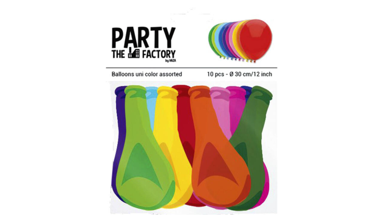Ballon Haza uni 30cm 10 stuks assorti