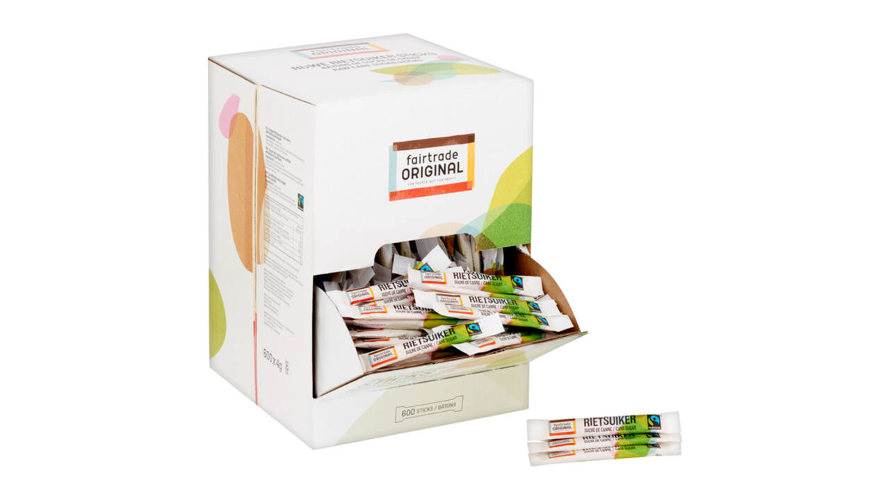 Rietsuikersticks Fairtrade Original 600 stuks