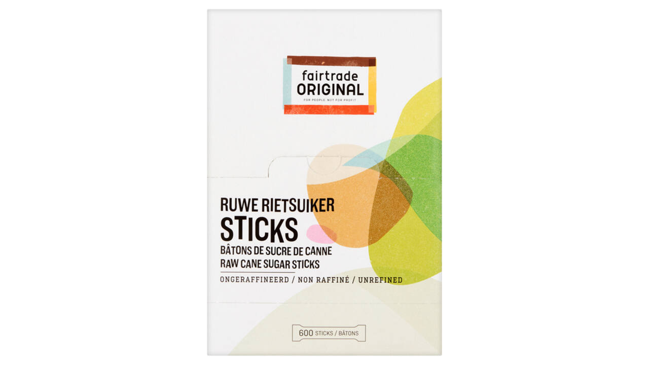 Rietsuikersticks Fairtrade Original 600 stuks