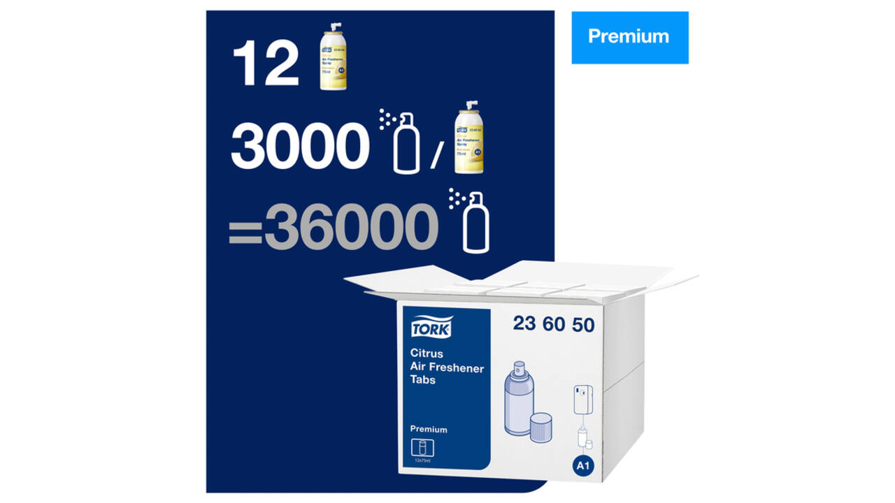 Luchtverfrisser Tork A1 Premium spray citrus 236050