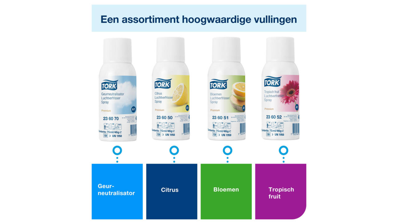 Luchtverfrisser Tork A1 Premium spray citrus 236050