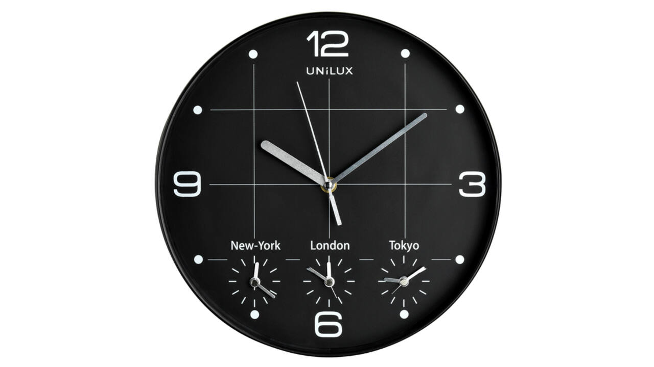 Wandklok Unilux On Time Ø 30.5cm zwart/wit