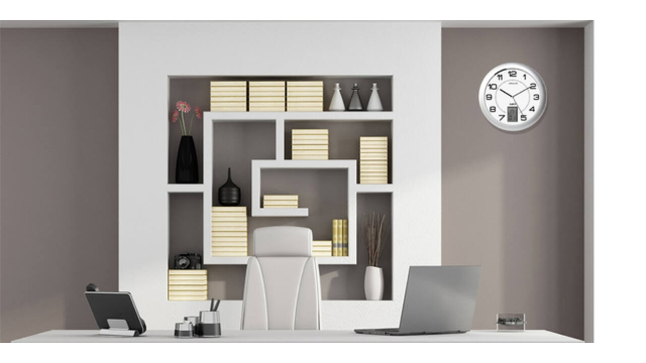 Wandklok Unilux Instinct Ø 30.5cm zilvergrijs/wit