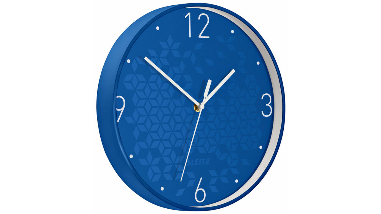 Wandklok Leitz WOW Ø29cm blauw