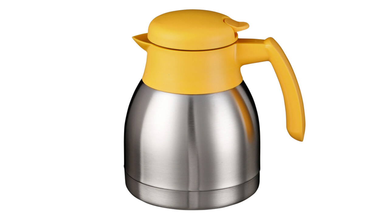 Thermoskan Bravilor dubbelwandig 1 liter RVS geel