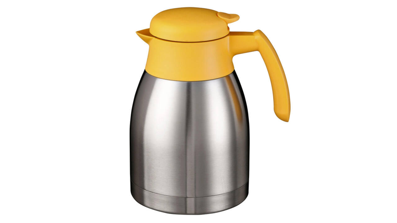 Thermoskan Bravilor dubbelwandig 1.5 liter RVS geel