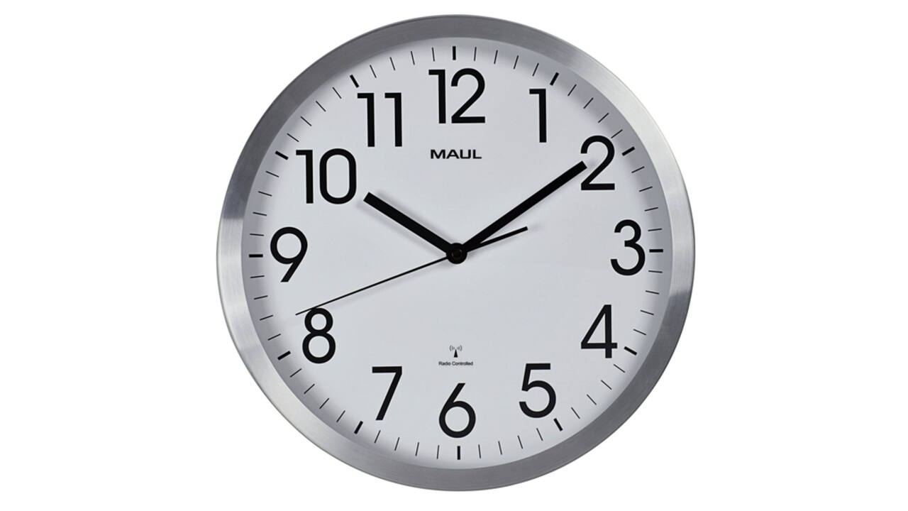 Wandklok MAUL Move RC Ø305x45mm aluminium frame wit incl. batterij