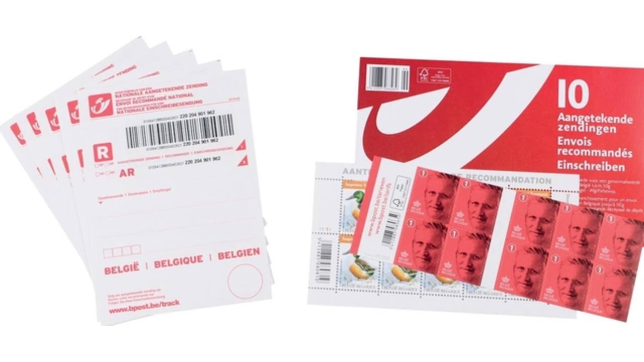 Postzegel Belgie aangetekend kit à 10 stuks