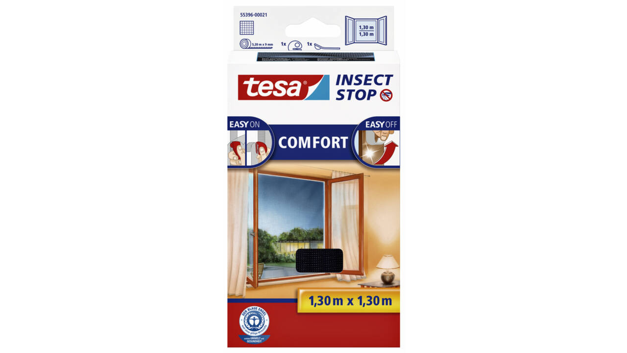 Insectenhor tesa® Insect Stop COMFORT raam 1,3x1,3m zwart