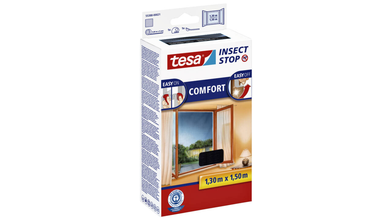 Insectenhor tesa® Insect Stop COMFORT raam 1,3x1,5m zwart