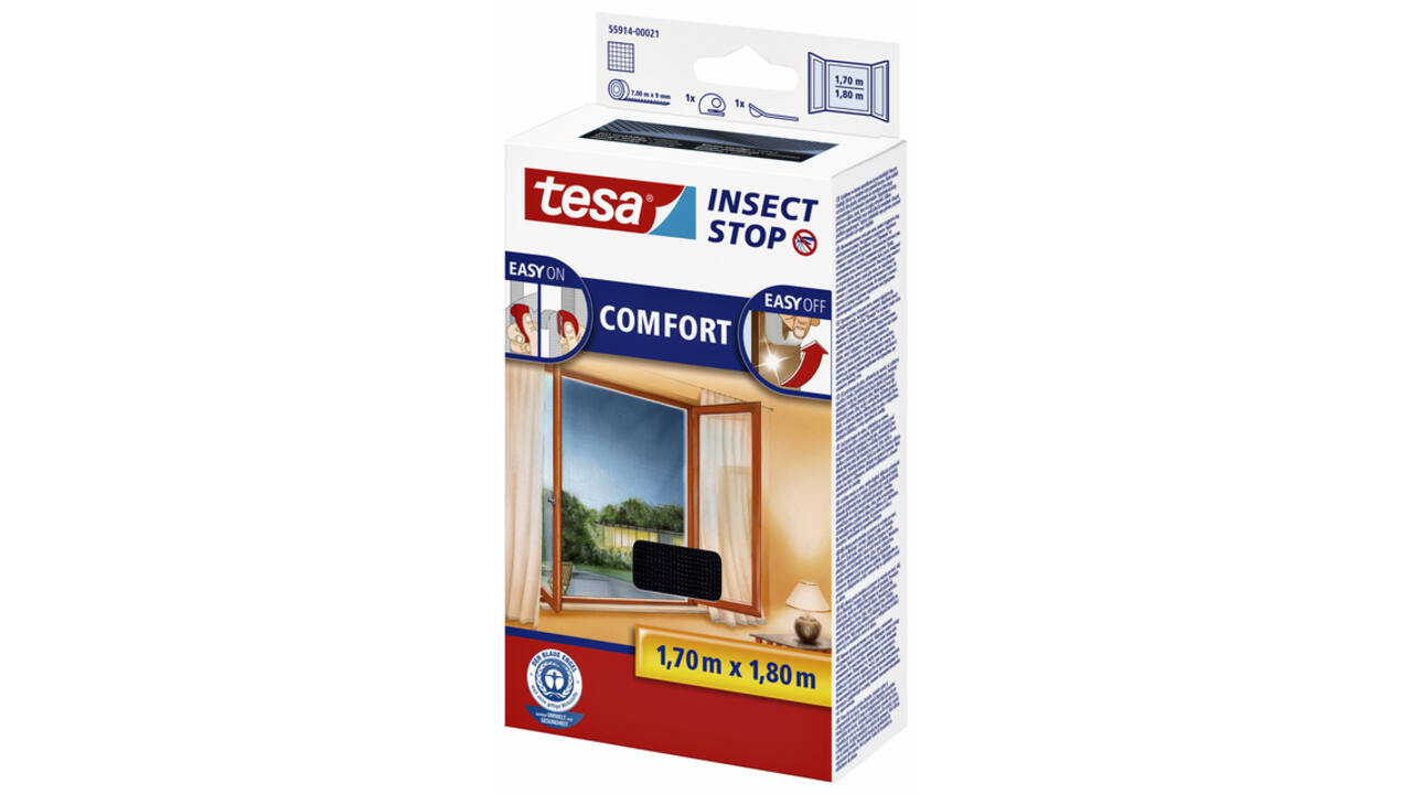 Insectenhor tesa® Insect Stop COMFORT raam 1,7x1,8m zwart