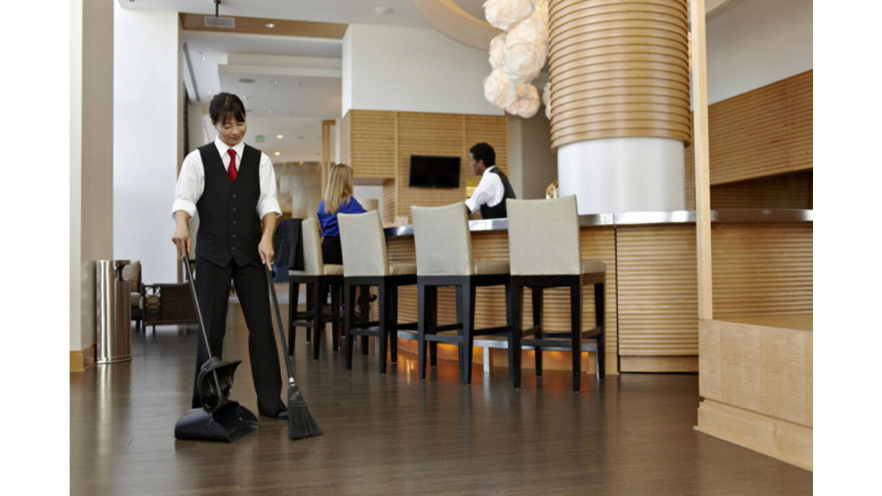 Stofblik Rubbermaid Executive Lobby Pro met lange steel zwart