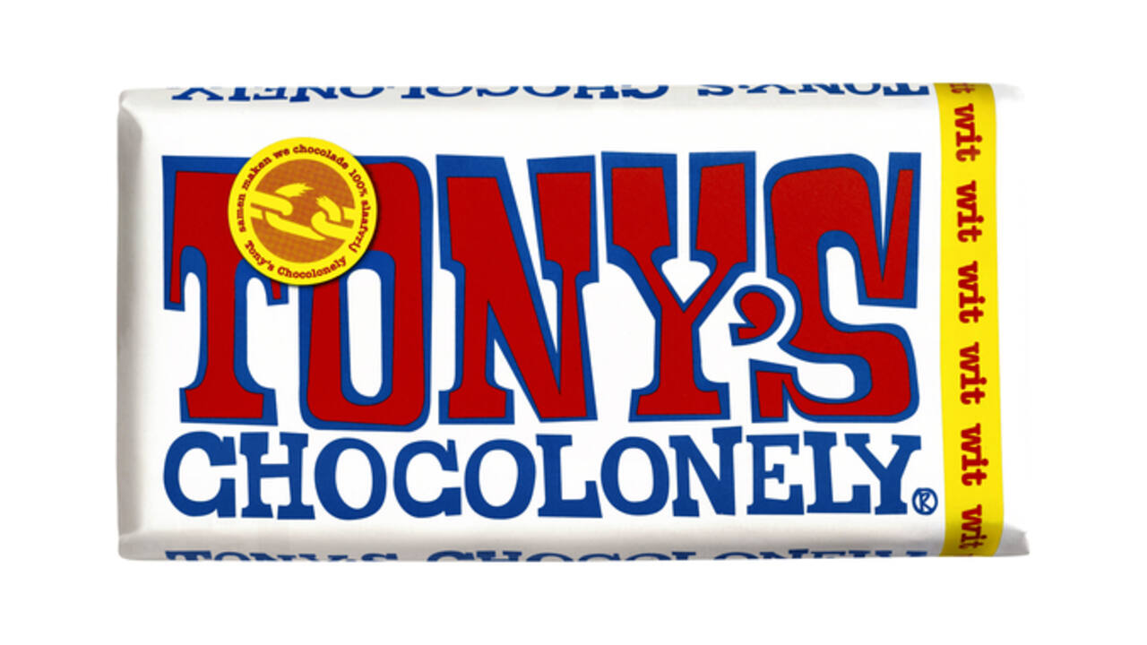 Chocolade Tony's Chocolonely wit reep 180gr