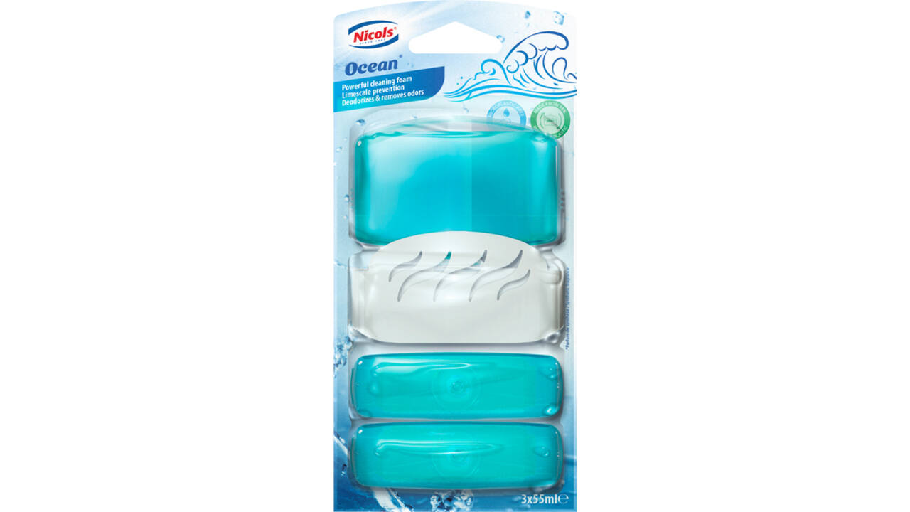 Toiletblok Air plus ocean 55ml met houder 3 stuks