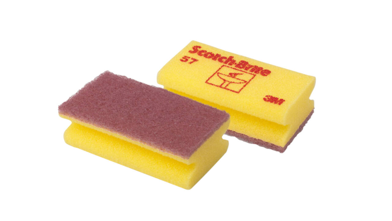 Schuurspons Scotch-Brite delicate oppervlakken 70x130mm geel 10 stuks