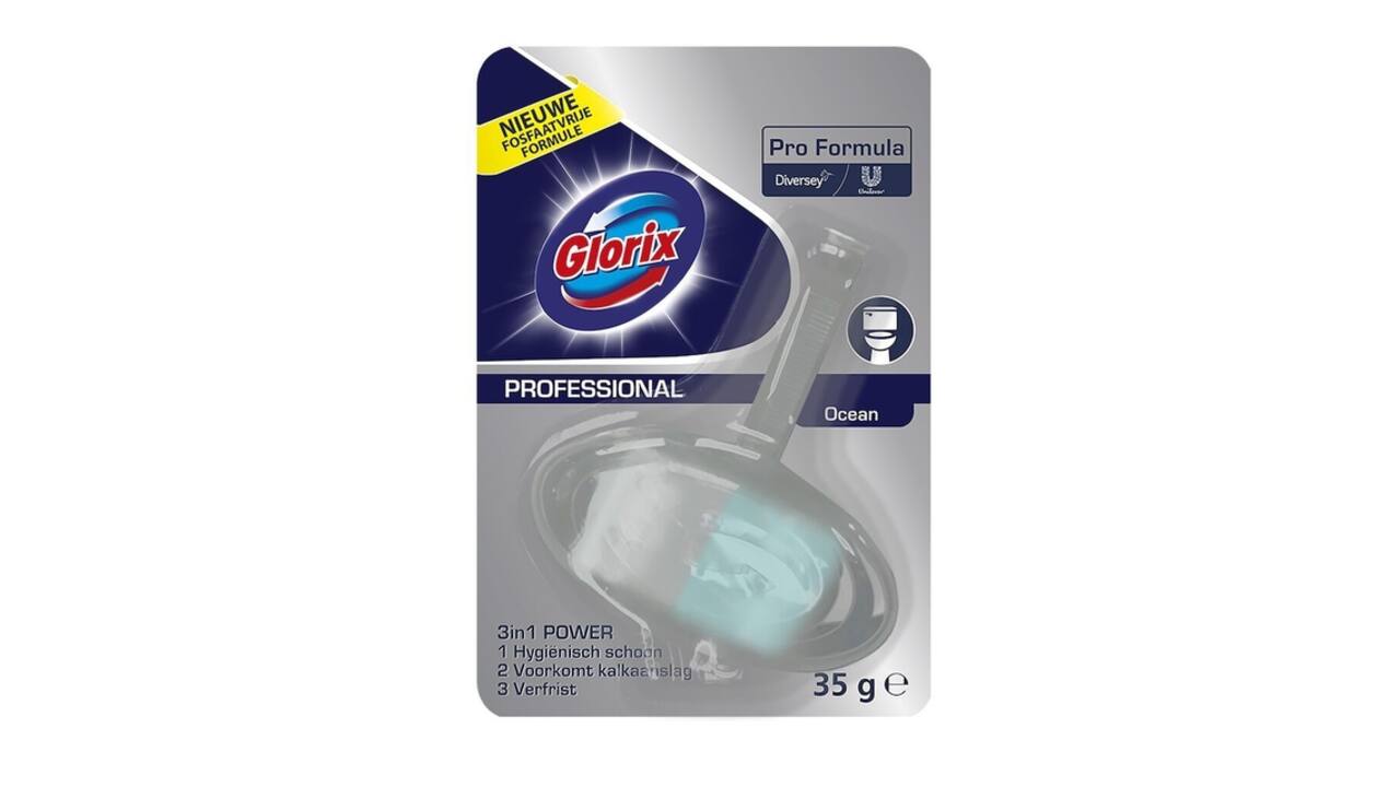 Toiletblok Glorix ocean fresh met houder