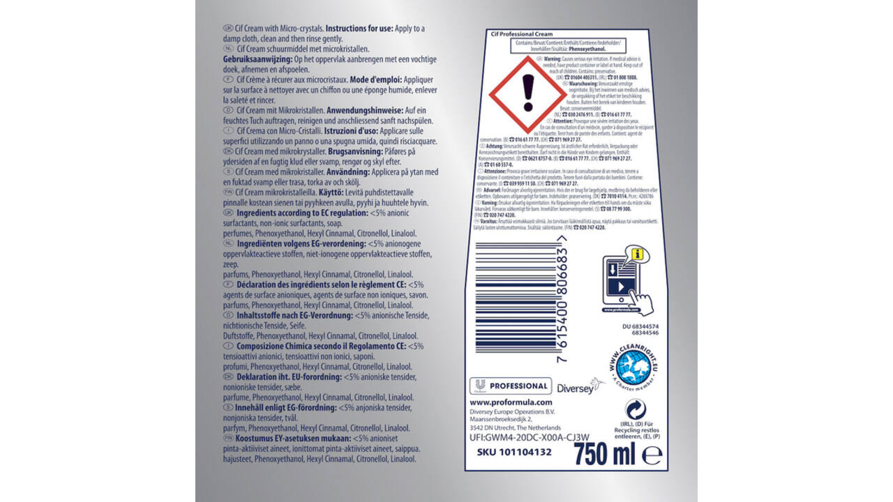 Schuurmiddel Cif cream 750ml