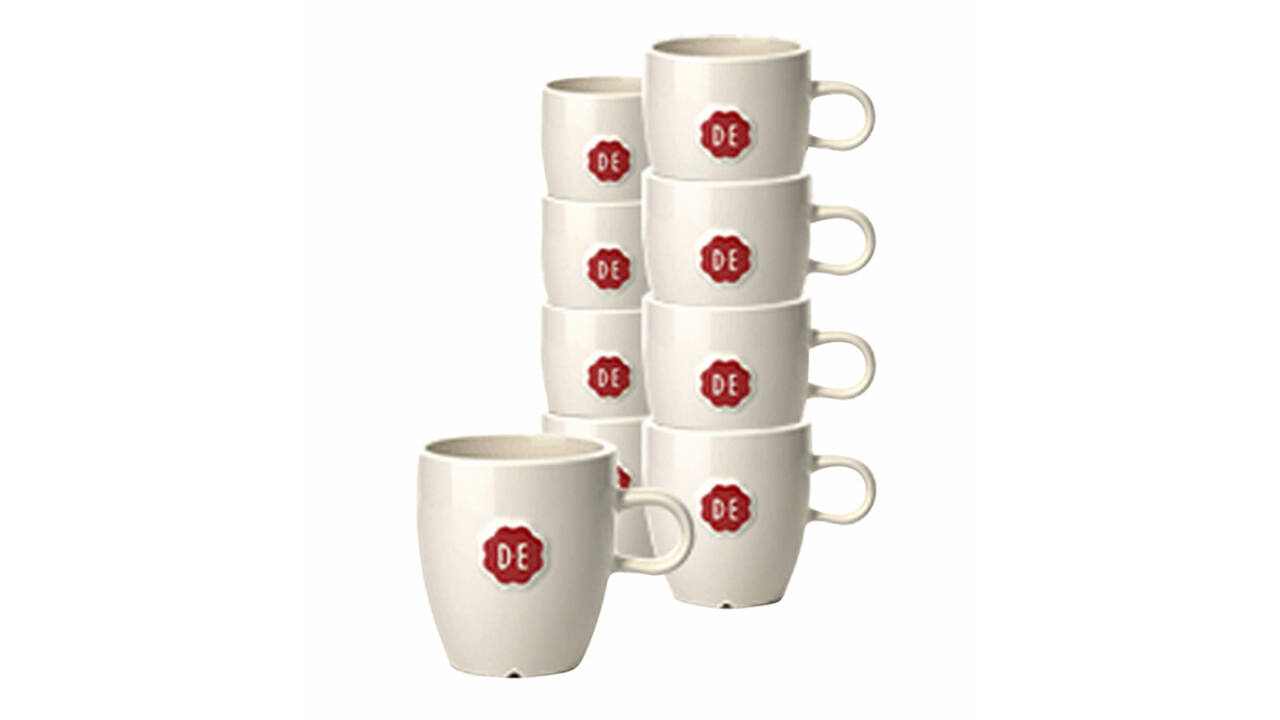 Kopje Douwe Egberts espresso 70ml wit 12 stuks