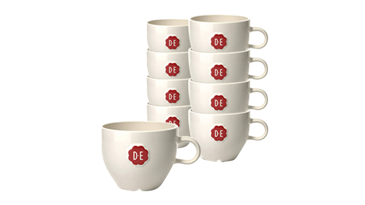 Kopje Douwe Egberts cappuccino 180ml wit 12 stuks
