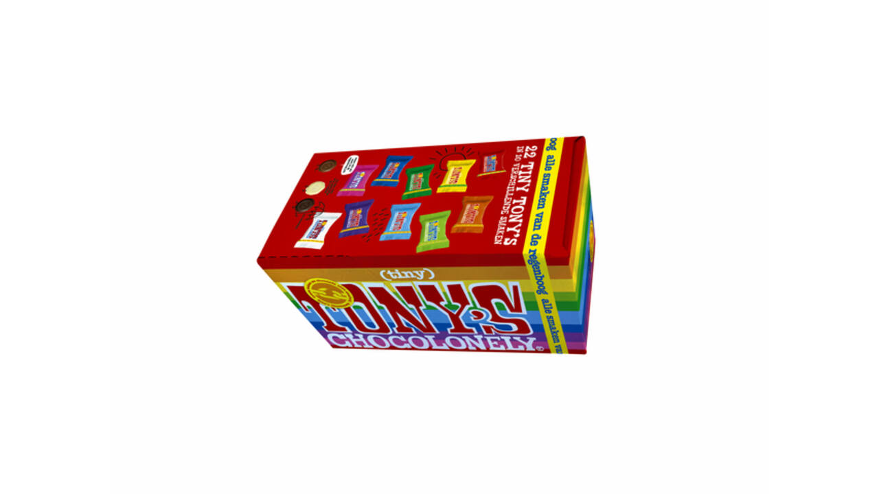 Chocolade Tony's Chocolonely tiny mix doos 200gr