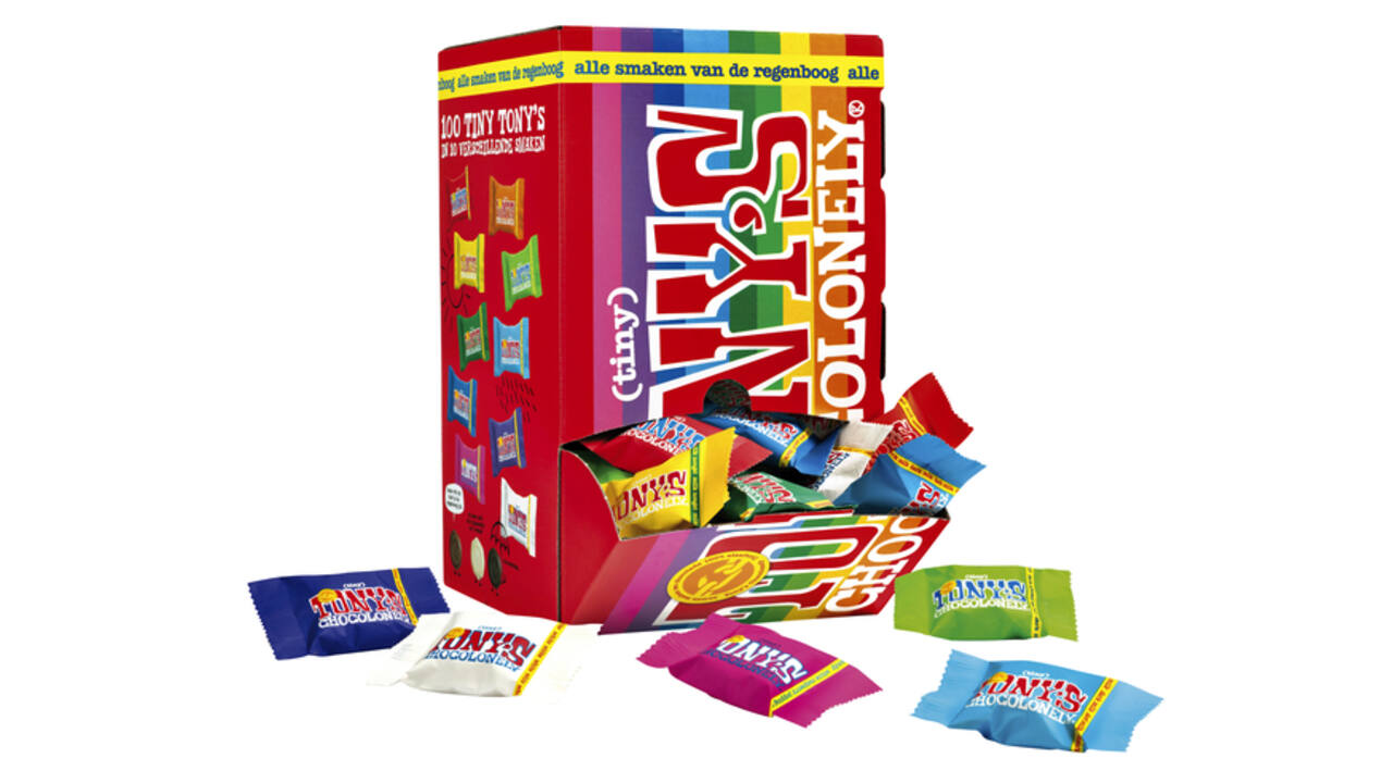 Chocolade Tony's Chocolonely tiny mix doos 100 st