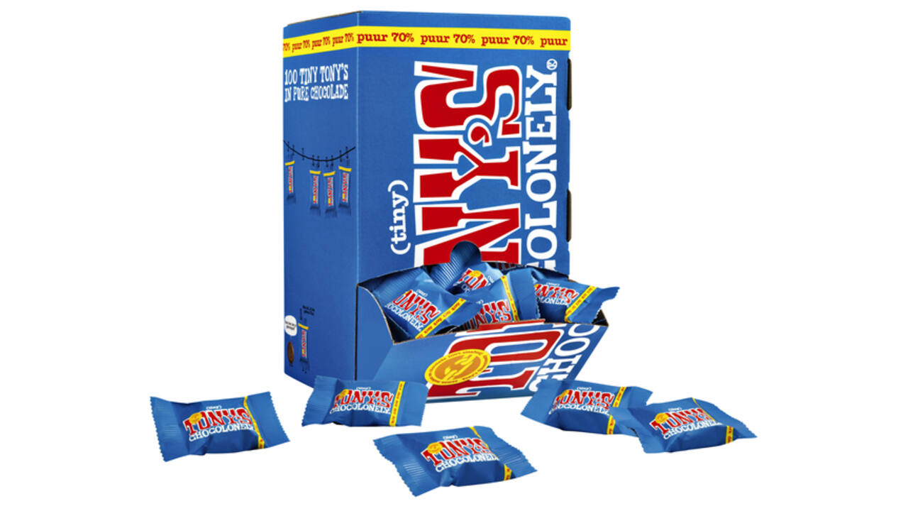Chocolade Tony's Chocolonely tiny puur doos 100 st