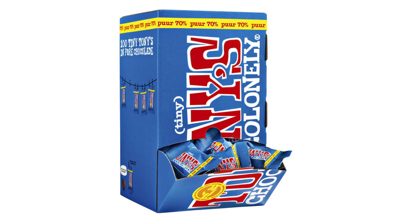 Chocolade Tony's Chocolonely tiny puur doos 100 st