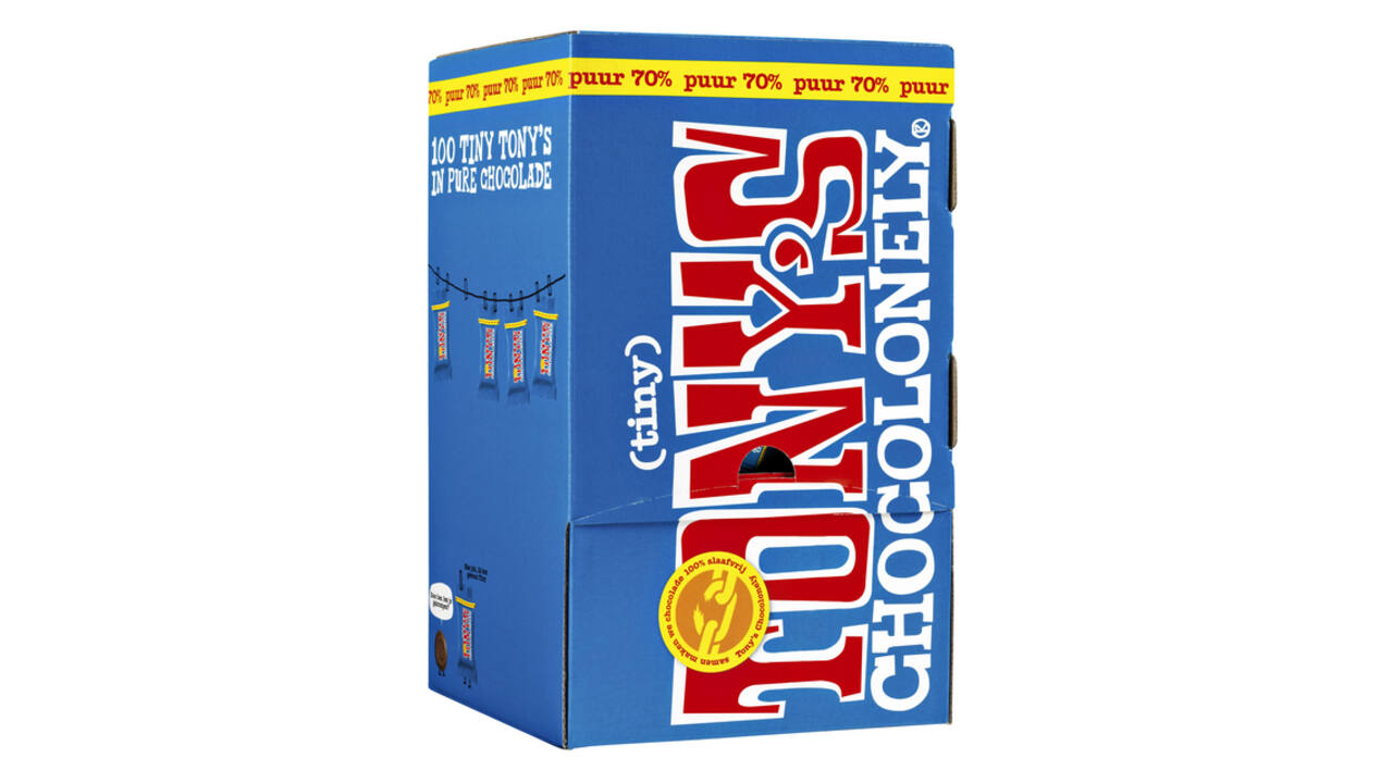 Chocolade Tony's Chocolonely tiny puur doos 100 st