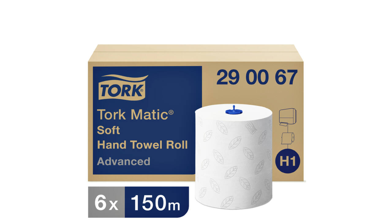 Handdoekrol Tork H1 Matic Advanced 2-laags 150m wit 290067