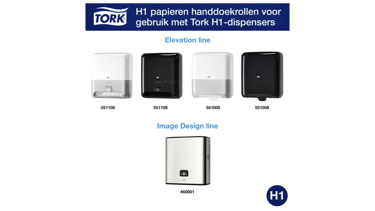 Handdoekrol Tork H1 Matic Advanced 2-laags 150m wit 290067