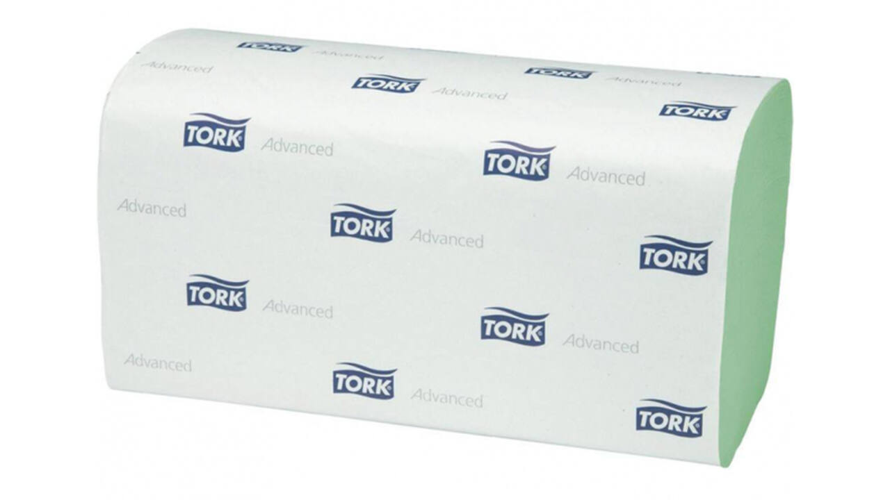 Handdoek Tork H3 Advanced singlefold 2-laags 248x230mm 15x250 vel groen 290179