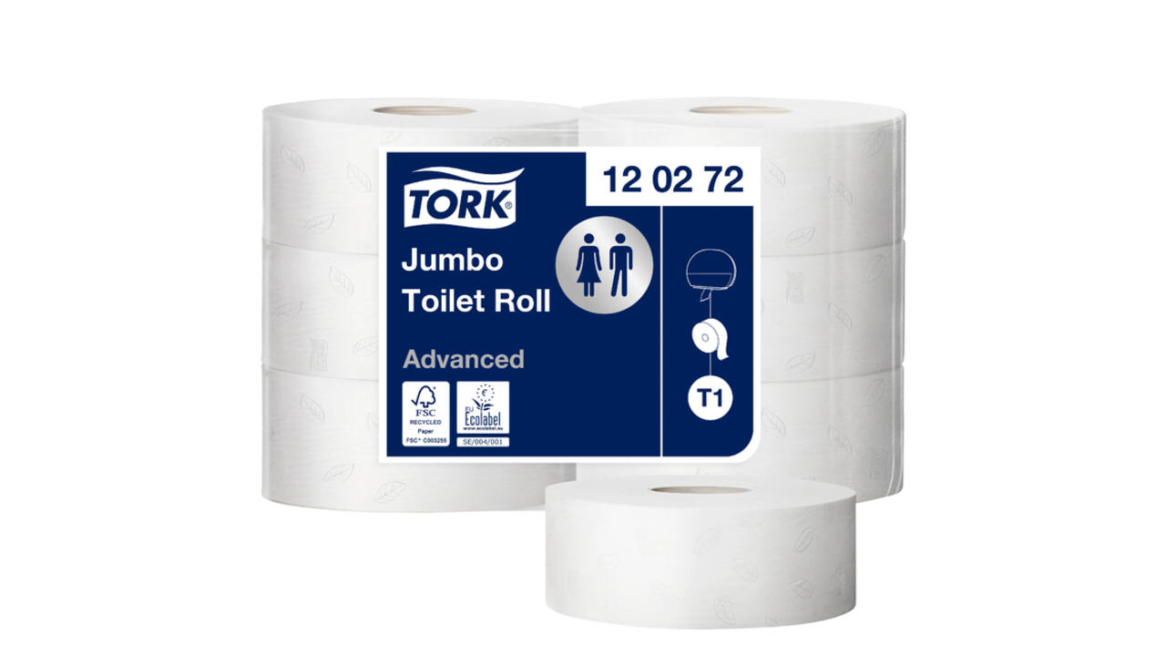 Toiletpapier Tork T1 Advanced jumbo 2-laags 360m wit 120272