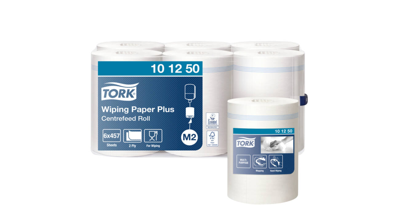 Poetspapier Tork M2 Plus Advanced 2-laags 160m wit 101250