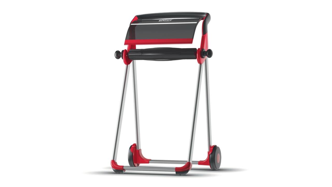 Poetspapierdispenser Tork W1 Performance vloerstandaard rood 652008