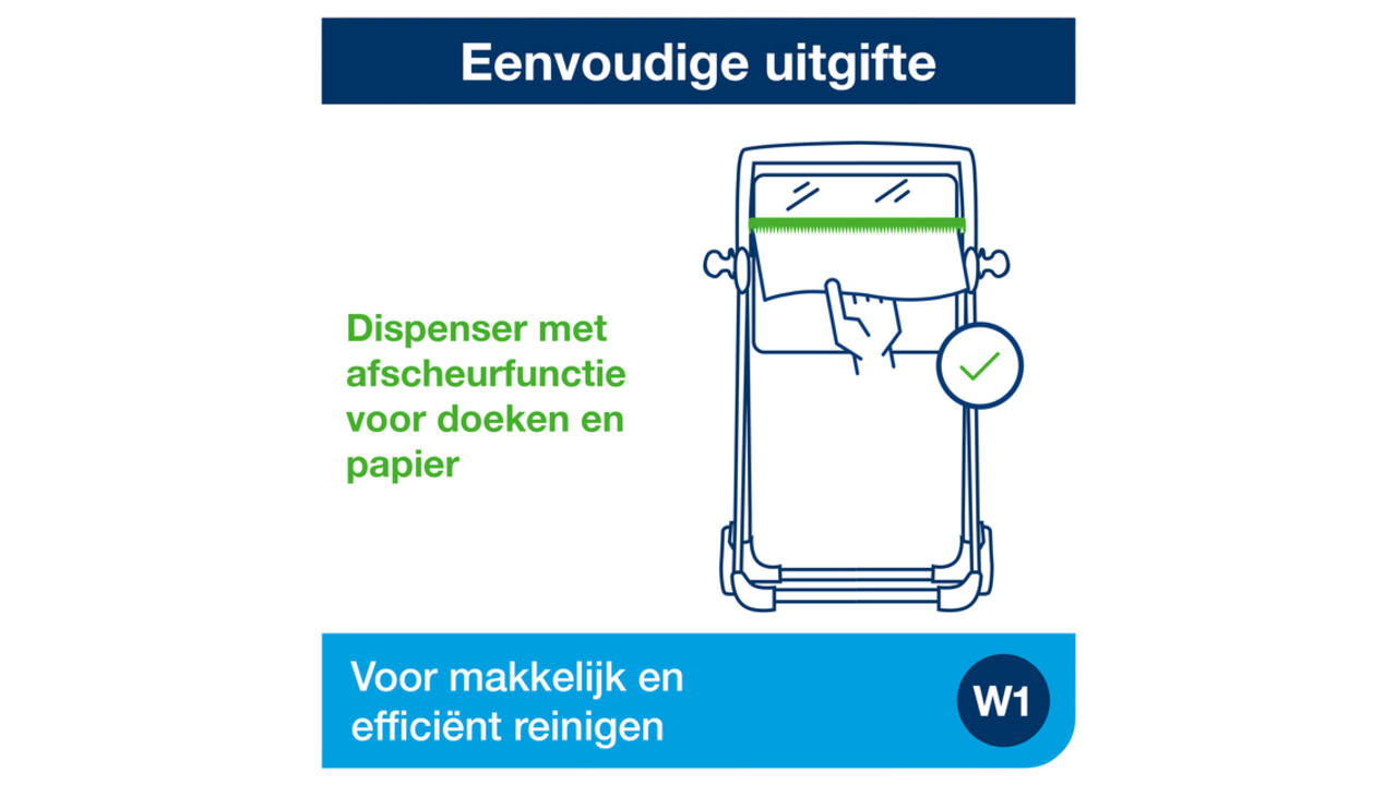 Poetspapierdispenser Tork W1 Performance vloerstandaard rood 652008