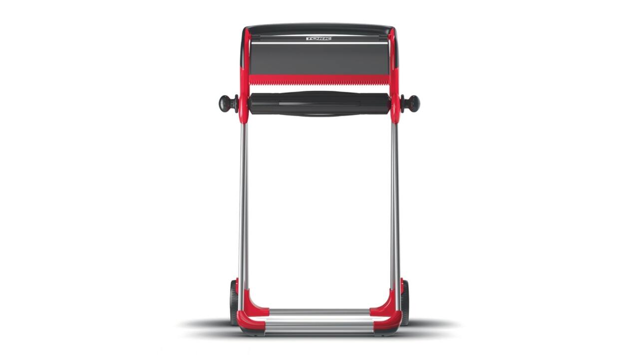 Poetspapierdispenser Tork W1 Performance vloerstandaard rood 652008
