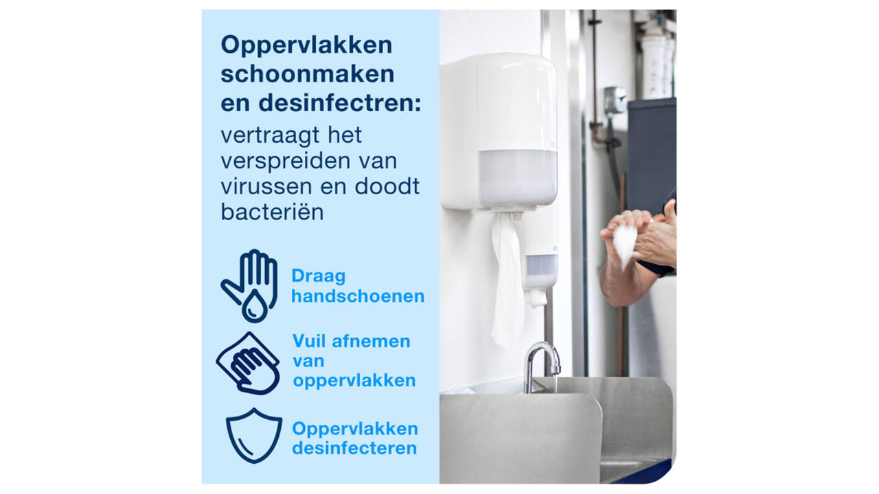 Poetspapierdispenser Tork M2 Elevation wit 559000