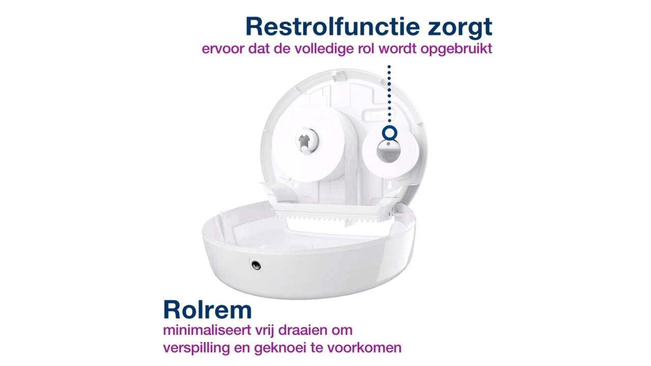 Toiletpapierdispenser Tork T1 Elevation jumbo wit 554000