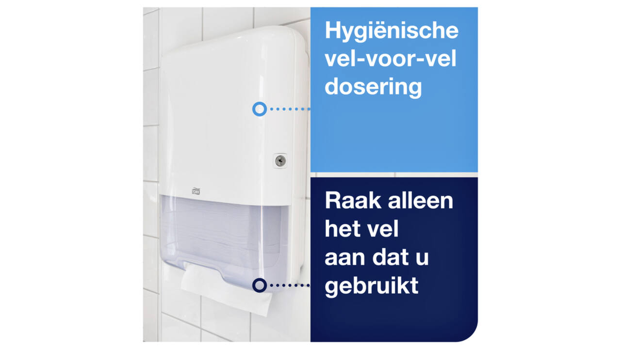 Handdoekdispenser Tork H3 Elevation wit 553000